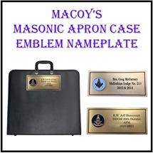 Masonic Apron Case Emblem Nameplate